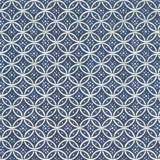 Blue Interlocking Circles Geometric Print Italian Paper ~ Tassotti 